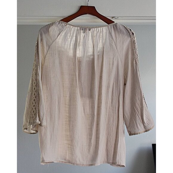 Emily Daniels Embroidereed Peasant Top , Beige, Large - Picture 9 of 9